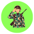 Defence Jobs Soldier in camouflage uniform holding a rifle, representing military job opportunities; image related to Sarkari Jobs Apply. com.